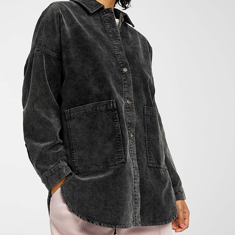 Twik Organic cotton corduroy shirt charcoal size Large